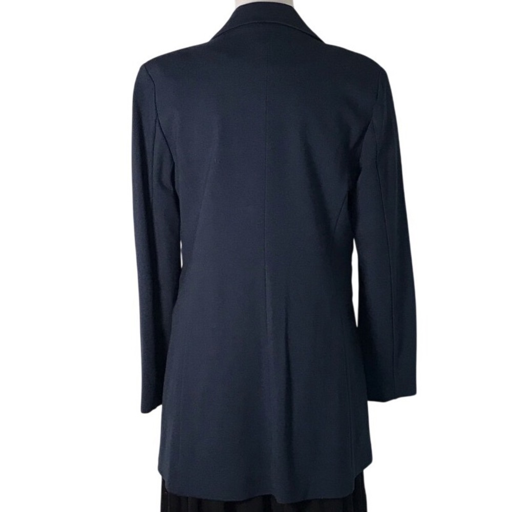 DG2 DIANE GILMAN BLUE LONGLINE EMBLEM‎ BLAZER - Picture 4 of 8